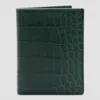 Tom Ford Croco Exotic Line Folding Cards Holder In Green