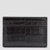 Tom Ford Crocodile Print Leather Card Holder In Black
