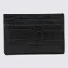 Tom Ford Black Crocodile Effect Leather Card Holder In Black
