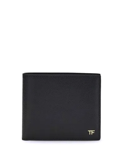 Tom Ford Textured Leather Bifold Wallet And Cardholder In Black