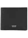 Tom Ford Leather T-line Classic Bifold Wallet In Black