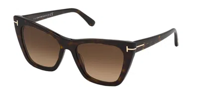 Pre-owned Tom Ford Prada Symbole Pr 06ys Black/dark Grey (09q-5s0) Sunglasses In Brown Shaded
