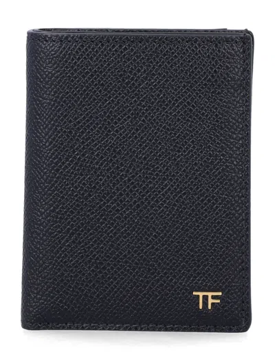 Tom Ford Premium Calf Leather Wallet For Men In Black