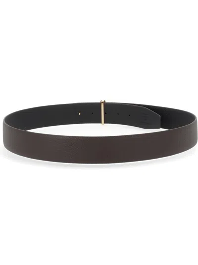 Tom Ford Premium Leather Belt For Men - Ss26 Collection In Burgundy