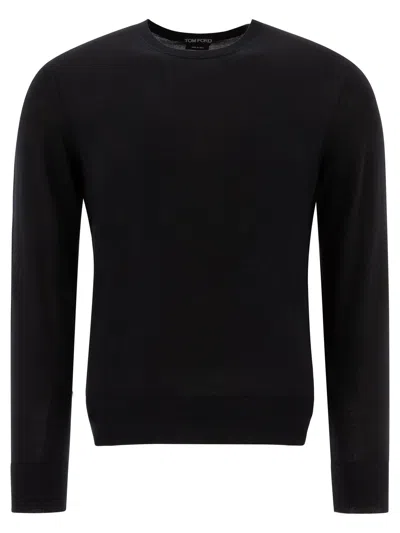 Tom Ford Premium Wool T-shirt For Men In Black