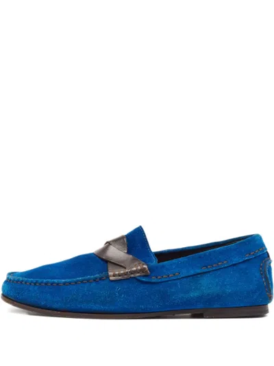 Pre-owned Tom Ford  Leather Loafers In Blue