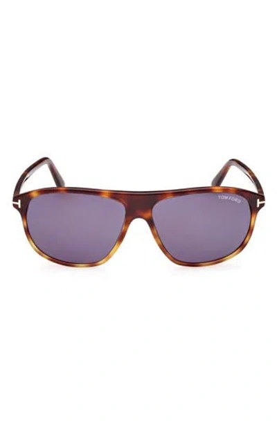 Tom Ford Prescott 60mm Square Sunglasses In Purple