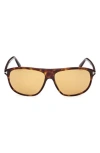 Tom Ford Prescott 60mm Square Sunglasses In Gold