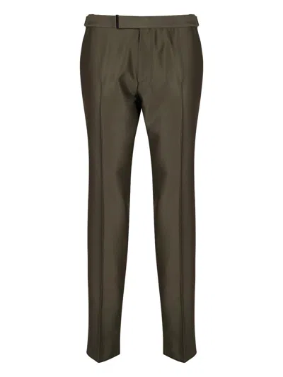 TOM FORD PRESSED-CREASE TAPERED LEG TROUSERS