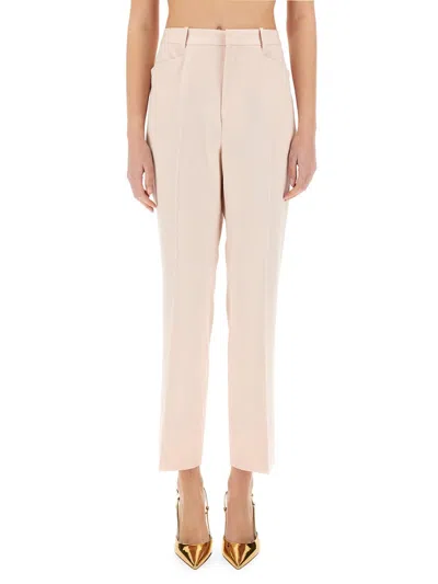 Tom Ford Pressed Crease Trousers In Powder
