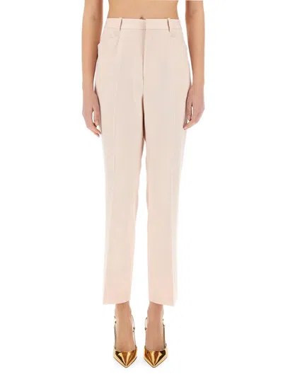 Tom Ford Pressed Crease Trousers In Powder