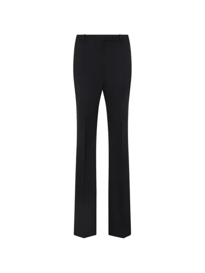 Tom Ford Pressed-crease Wool Trousers In Black