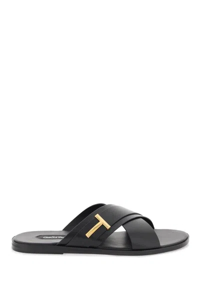 TOM FORD PRESTON LEATHER SANDALS IN