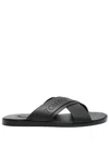 Tom Ford Mens Preston Crossover-strap Leather Sandals Blac