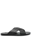 Tom Ford Mens Preston Crossover-strap Leather Sandals Blac In Black