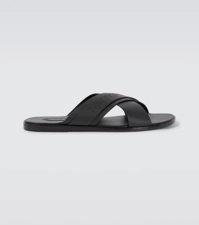 TOM FORD PRESTON T LEATHER SANDALS