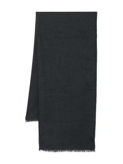 Tom Ford Prince Of Wales-check Scarf In Brown