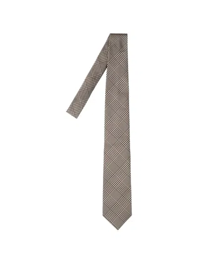 Tom Ford Prince Of Wales Check Tie In Neutral