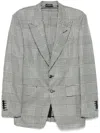 Tom Ford Prince Of Wales-pattern Blazer In Black