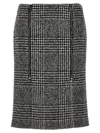 Tom Ford High-waisted Knee-length Fitted Houndstooth Skirt In Black