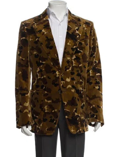 Pre-owned Tom Ford Printed Blazer W/ Tags In Brown