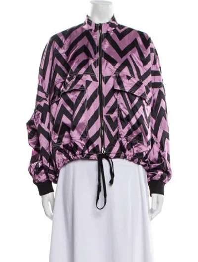 Pre-owned Tom Ford Printed Bomber Jacket In Pink