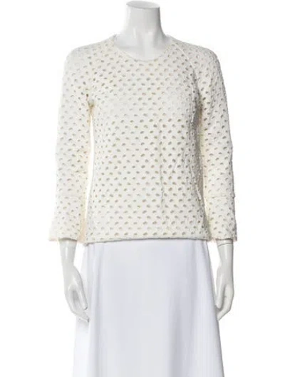 Pre-owned Tom Ford Printed Crew Neck Top In White