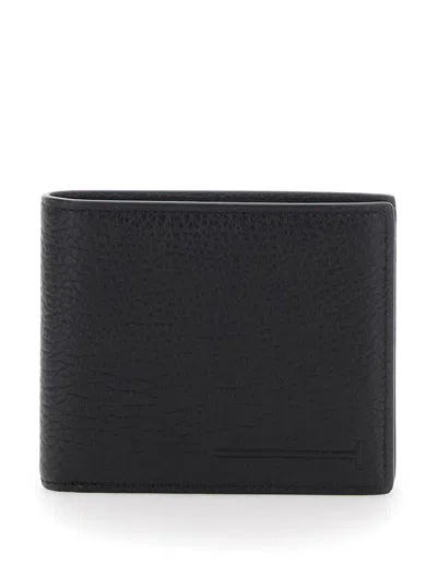 TOM FORD PRINTED DEER LEATHER ELONGATED T LINE CLASSIC BIFOLD WALLET