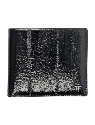Tom Ford Printed Eel Classic Bifold Wallet In Black