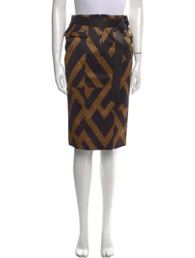 Pre-owned Tom Ford Printed Knee-length Skirt In Yellow