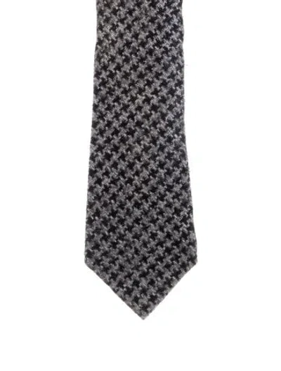 Pre-owned Tom Ford Printed Knitted Tie In Gray