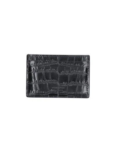 Tom Ford Printed Leather Card Holder In Black