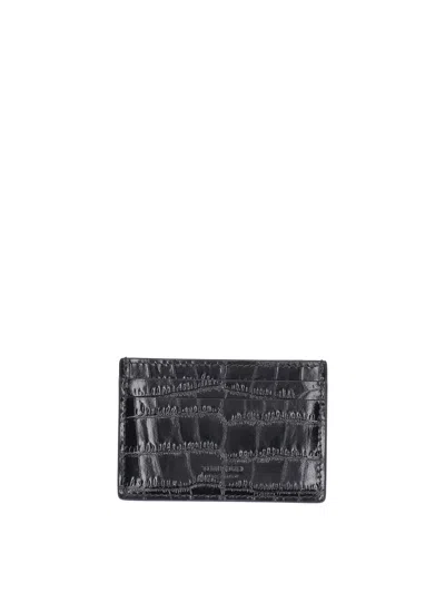 Tom Ford Printed Leather Card Holder In Black