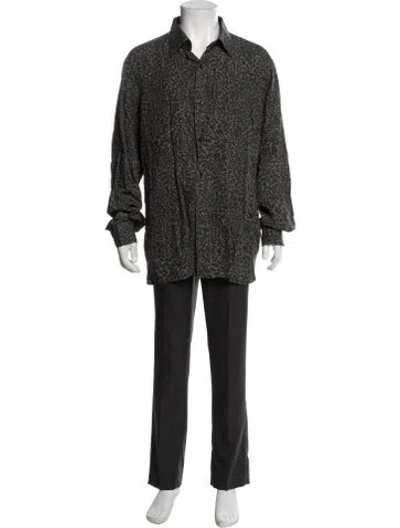 Pre-owned Tom Ford Printed Long Sleeve Shirt In Black