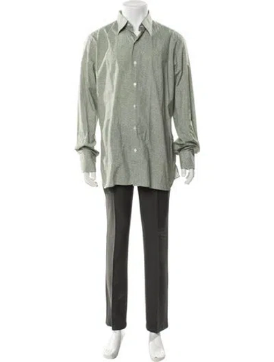 Pre-owned Tom Ford Printed Long Sleeve Shirt In Green
