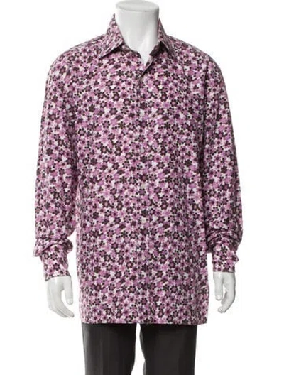 Pre-owned Tom Ford Printed Long Sleeve Shirt In Pink