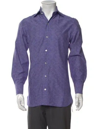 Pre-owned Tom Ford Printed Long Sleeve Shirt In Purple