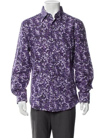 Pre-owned Tom Ford Printed Long Sleeve Shirt In Purple