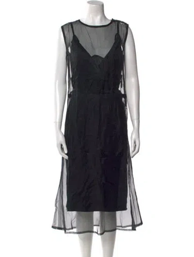Pre-owned Tom Ford Printed Midi Length Dress In Black