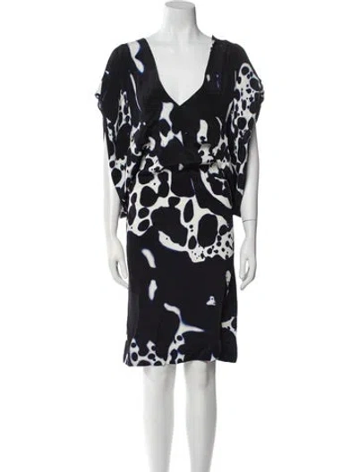 Pre-owned Tom Ford Printed Midi Length Dress In Black