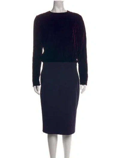 Pre-owned Tom Ford Printed Midi Length Dress In Purple