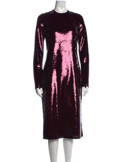Pre-owned Tom Ford Printed Midi Length Dress In Purple