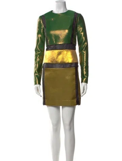 Pre-owned Tom Ford Printed Mini Dress In Green