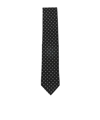 Tom Ford Printed Pointed Tie In Black