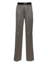 Tom Ford Printed Polka Dot Stretch Satin Pj Pants Trousers Multicolor In Gray