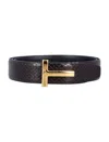Tom Ford Printed Python Belt In Ebony