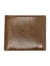Tom Ford Printed Python Classic Bifold Wallet In Brown