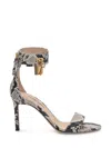 Tom Ford Padlock Snake-effect Leather Sandals In Multi