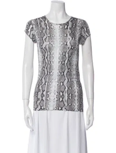 Pre-owned Tom Ford Printed Scoop Neck T-shirt In Gray