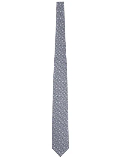 Tom Ford Printed Silk Tie In Blue